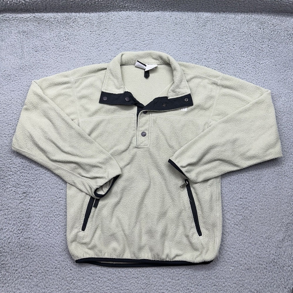 The North Face A24 Mens Small Beige/Black Vintage Snap Fleece Pullover USA Made
